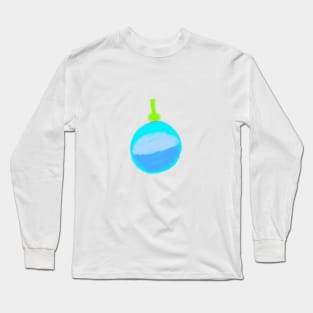 blue green christmas bells watercolor Long Sleeve T-Shirt